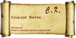 Czuczor Kolos névjegykártya